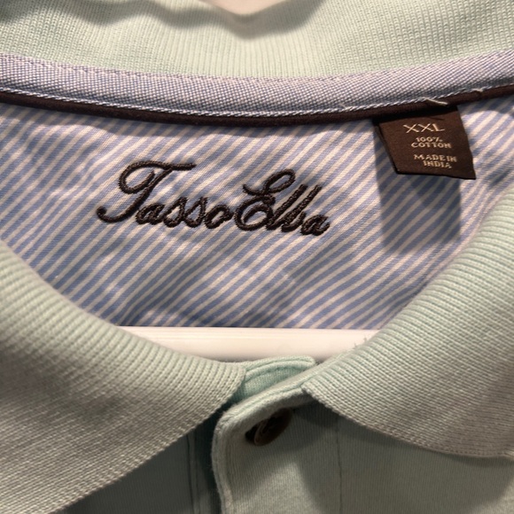 Tasso Elba Cotton Short Sleeve Collar Polo T-Shirt SZ XXL Light Teal - Picture 2 of 7